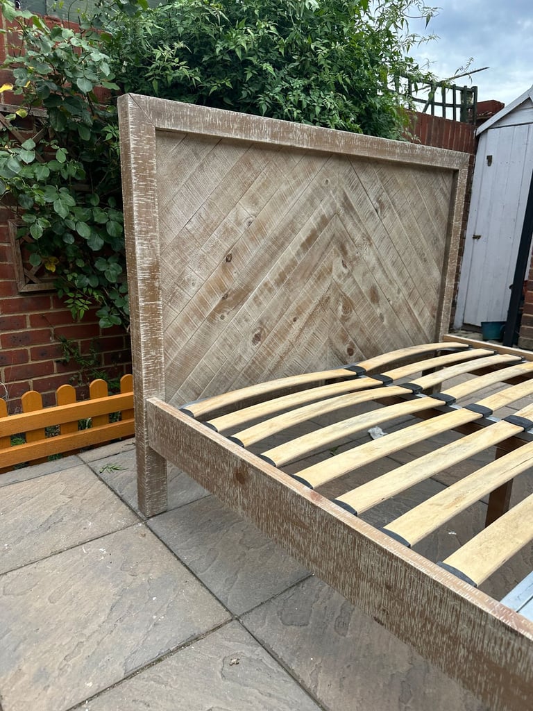 Barker & Stonehouse Reclaimed Wood 4FT6 Double Size Bed Frame - Great Condition