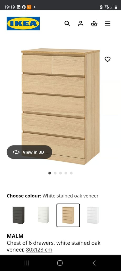 Ikea malm chest of 6 drawers 