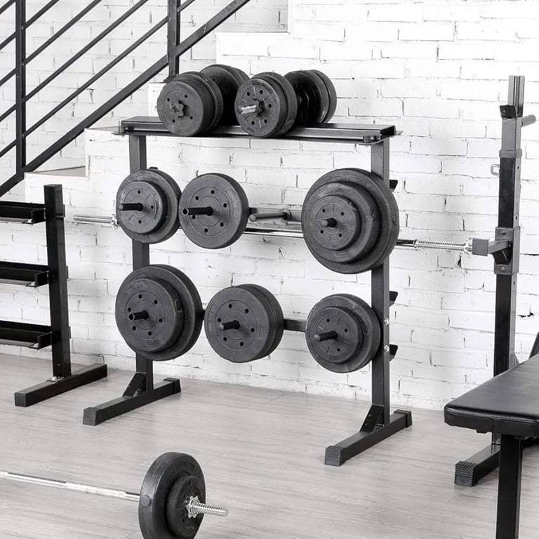 image for Weight plate, barbell and dumbbell storage rack