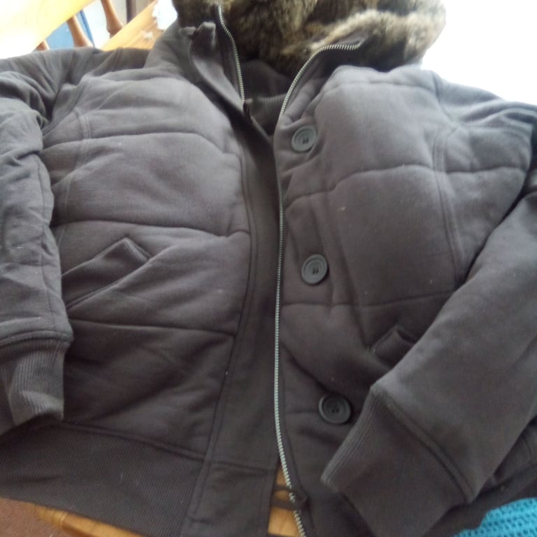 image for Brand new womens & girls M&S brown jacket, lovely furry hood, padded warm 2+ pockets