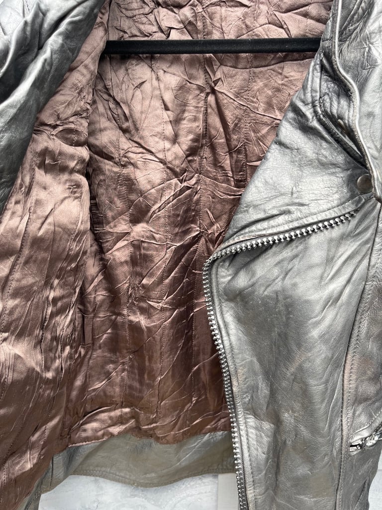 Vintage Motorcycle Leather Jacket Women’s Size 46 Uk Size 8 In Black