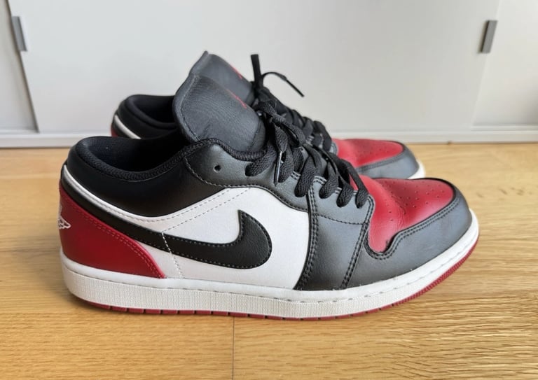 Nike Air Jordan 1 LOW Chicago Bred Toe White Black Red UK10