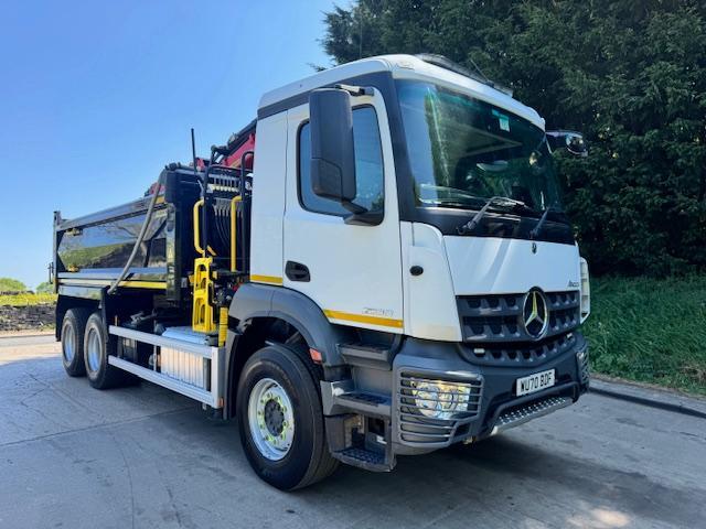 2020 70 Mercedes Arocs 2630 E6 6x4 steel tipper Epsilon M125L crane & grab 42kms