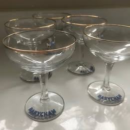 image for BABYCHAM CIRCULAR DRINKS GLASSES pls read ad