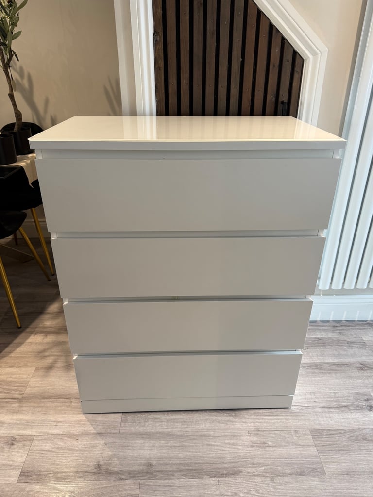 image for IKEA malm chest of drawers with glass top