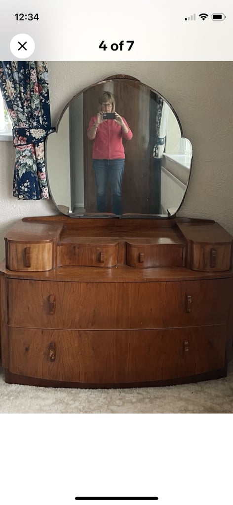 image for Vintage walnut wardrobe and drawers