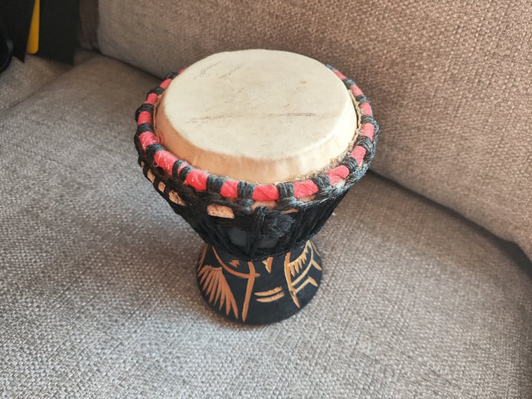 Genuine, Vintage, Wooden, Hand Crafted/Painted, Goat Skin, African Drum/Djembe
