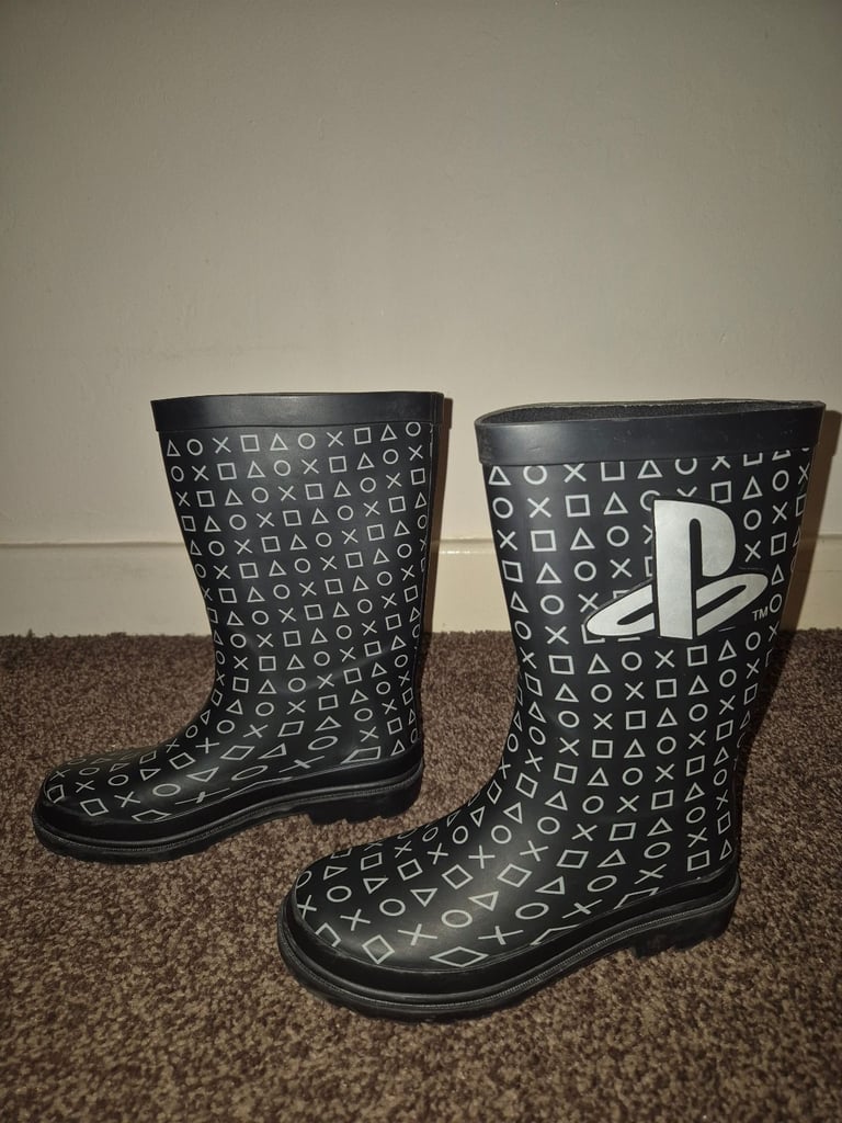 image for Unisex Childrens Black PlayStation Wellington Boots  UK 1 (EUR 33)