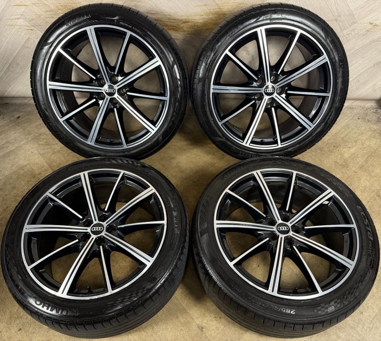21'' GENUINE AUDI Q7 S LINE RS BLACK DC ALLOY WHEELS ALLOYS TYRES