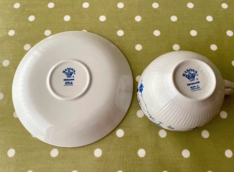 Masons ‘Blue Denmark’ Blue & White Floral China Tea or Coffee Cup & Saucer Set VGC