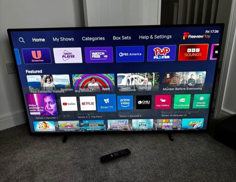 image for Phillip 58inch Ultra Slim 4K UHD LED Smart TV with Remote and stand  
