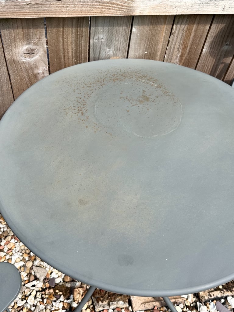 Metal Outdoor Bistro Table With 2 Chairs