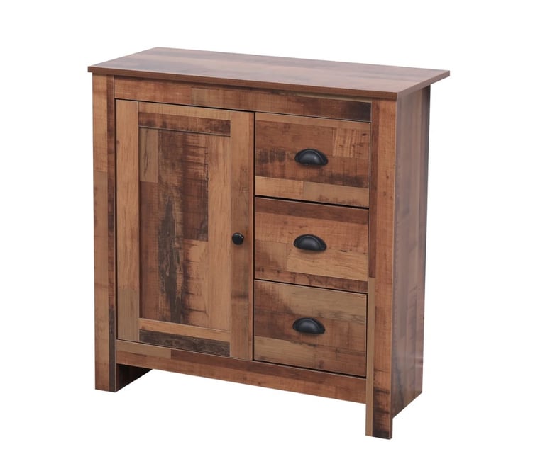 image for Sideboard Cupboard Storage Unit Cabinet 1 Door+3 Drawers Storage Tables Rustic Brown 
