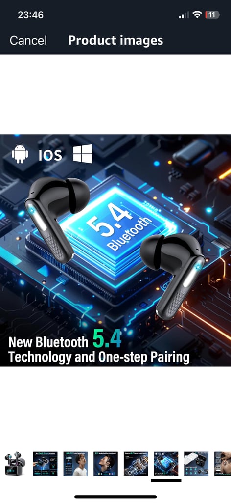 Earbuds Wireless Bluetooth 5.4 Brand New Boxed Black 