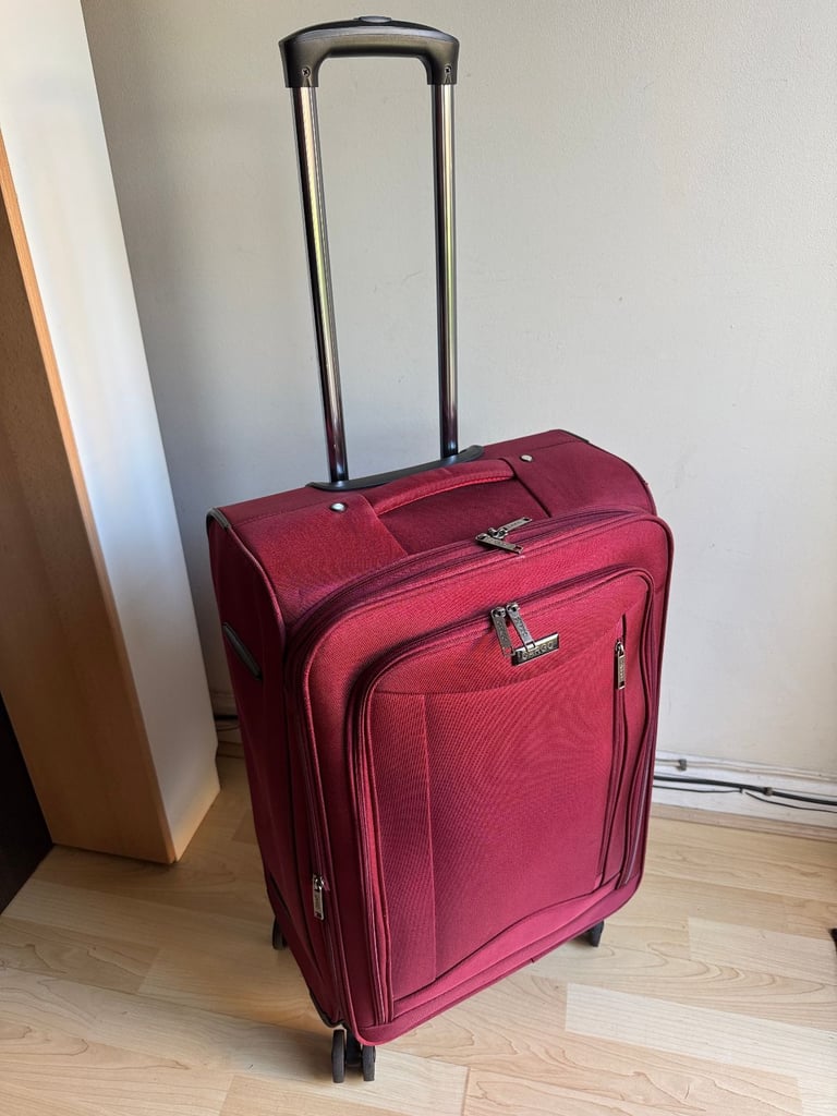 Cargo 4 Wheels Travel Trolley Luggage Suitcase Bag Ruby Red M (68x42x26cm)