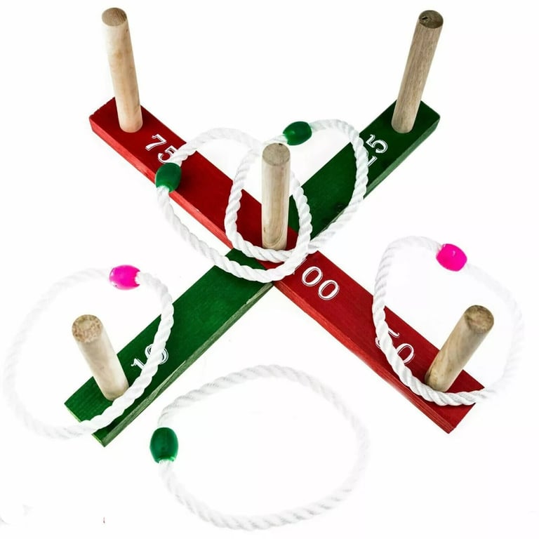 Quoits - Family Fun Garden Game for kids children adults. Rope Ring Game. Hoopla Ring Toss Game
