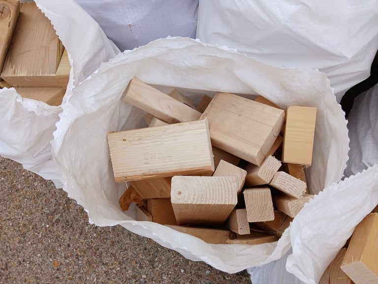 Big bags of clean, dry firewood