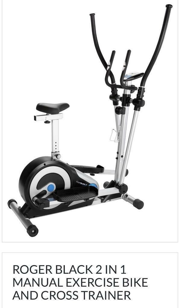 Roger black 2 in 1 cross trainer and bike sale