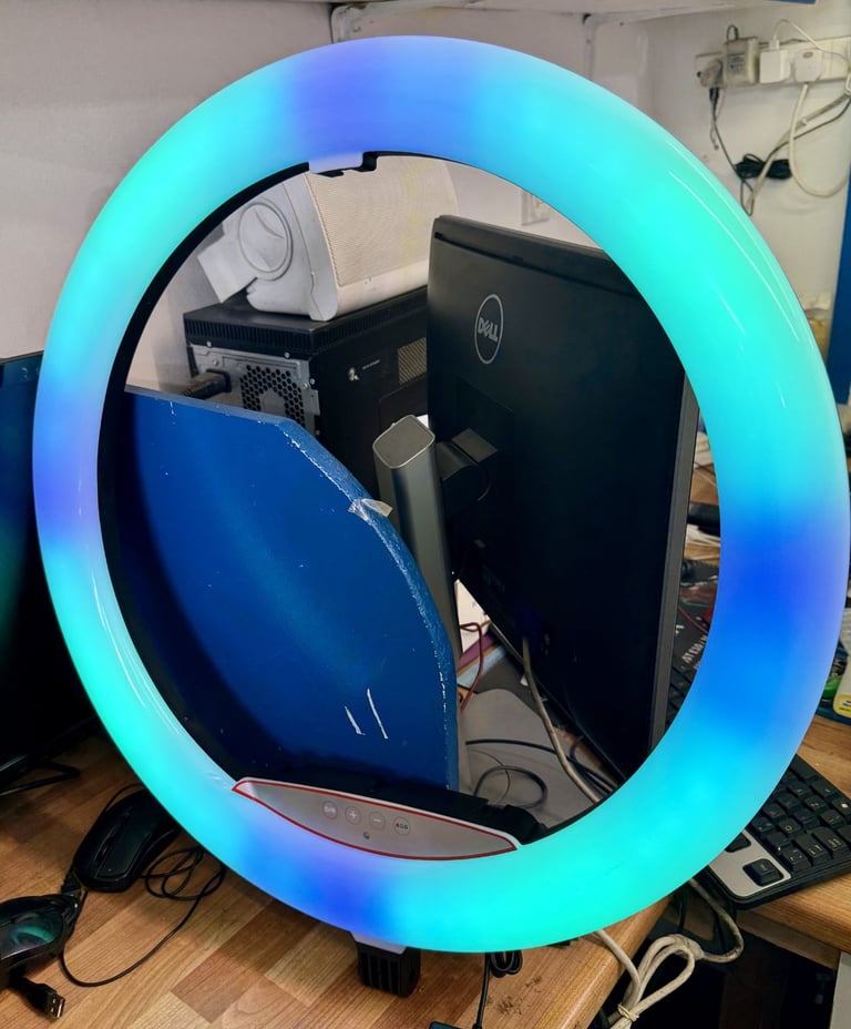 image for RGB MJ56 22” LED Ring Light with Adjustable Stand & Phone Holder