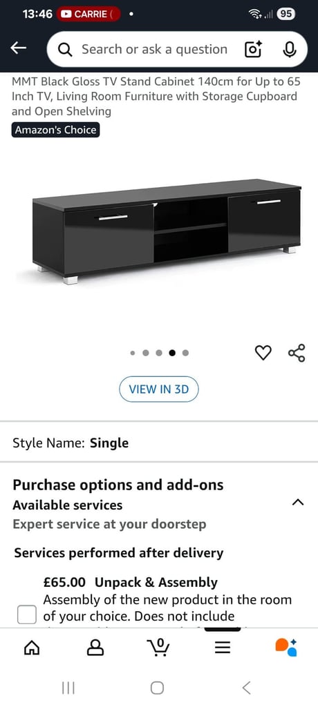 image for Black Gloss TV Stand.