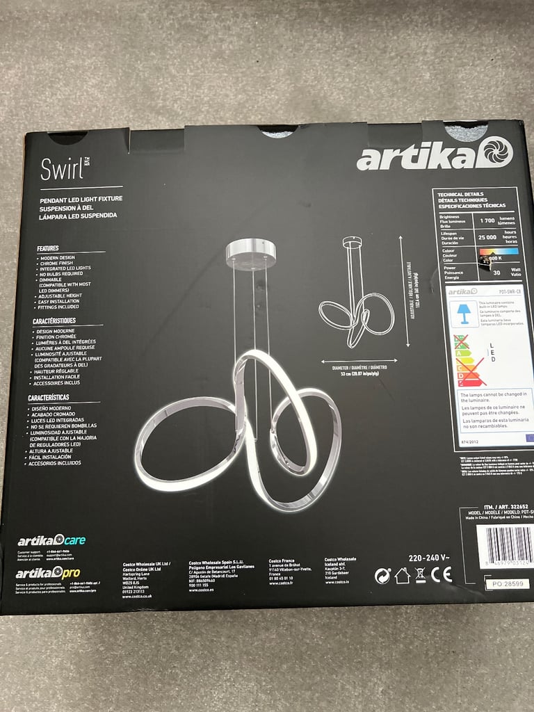 artika pendant led light fixture
