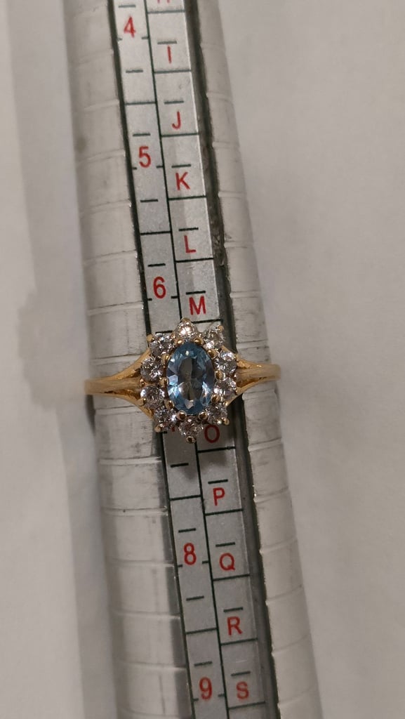 image for 9ct Blue Topaz & Cz Gold Ring