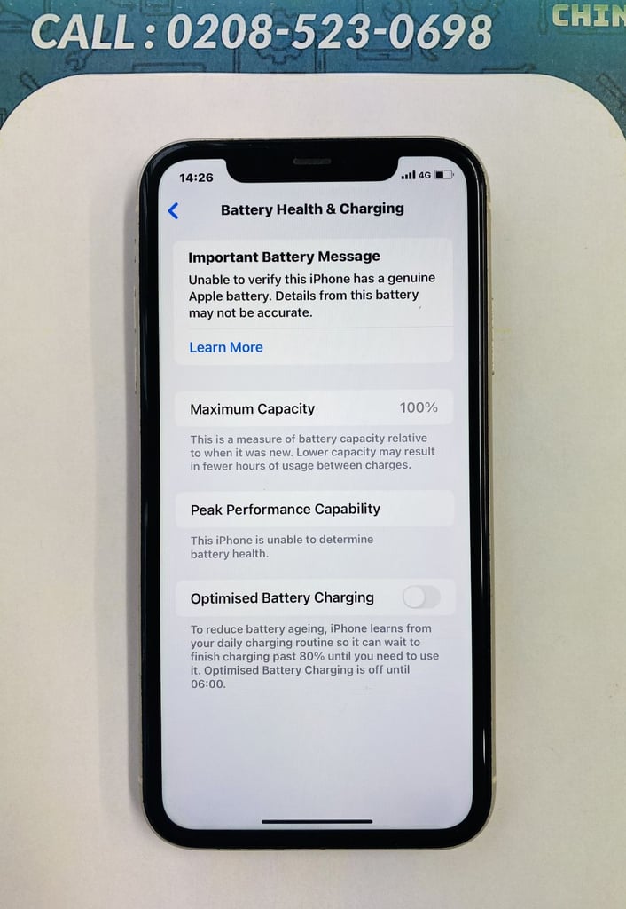 Apple iPhone 11 64GB White Unlocked Battery Health 100% Face ID Working Latest iOS 26.0.1