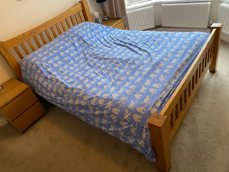 image for Solid Oak Kingsize Bed Frame