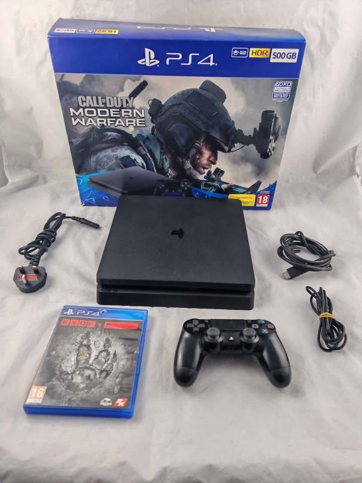 PS4 Slim 500GB Black 🖤 +Controller 🎮 + Box 🎁 + Hdmi Cable + Game 🎯