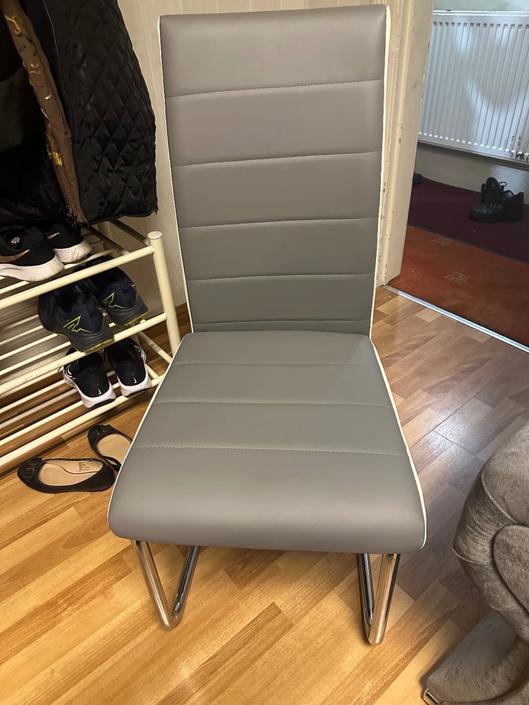 Black dining table with 6 chairs