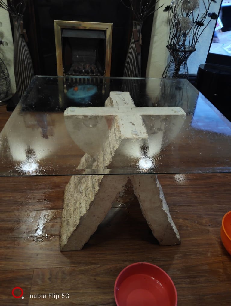 image for stone glass coffee table