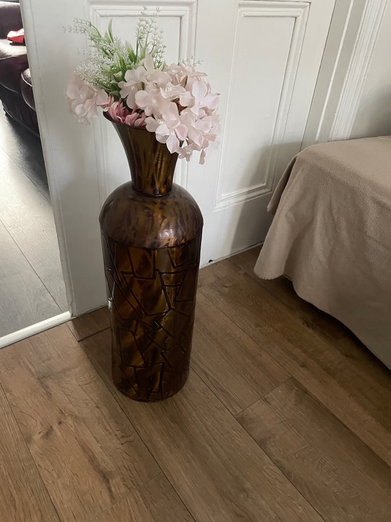 image for Large brown standing vase antique style 