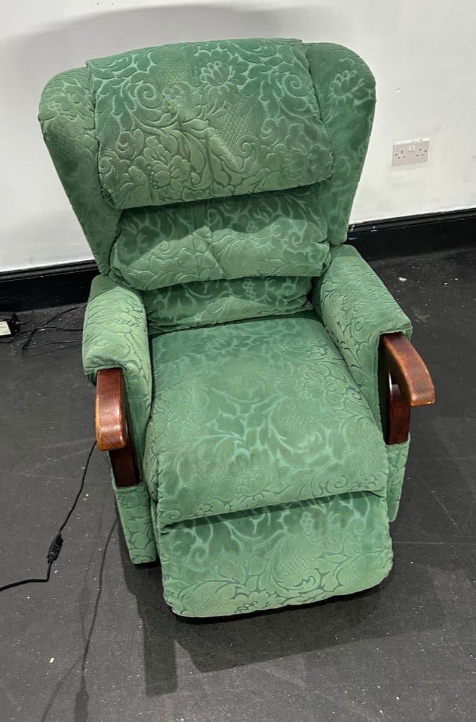 Royams Green Fabric Power Electric Rise & Recline Armchair