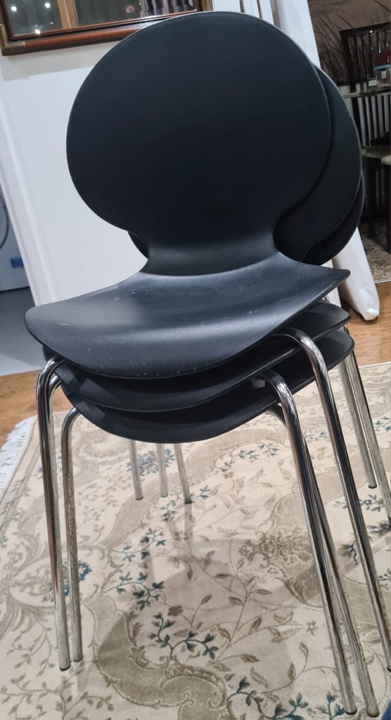 3 black chairs