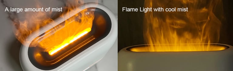 3 in 1 Aromatherapy Essential Oil Diffuser & Flame Night Light + 4 Timer Setting + Auto Shut Off