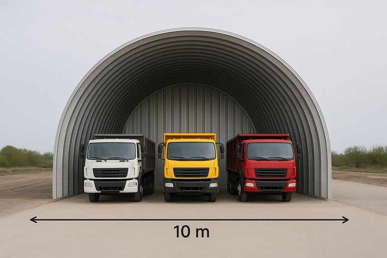 4m × 8m Galvanized Curved Self-Supporting Steel Roof – Ideal for Carport, Shed, or Canopy