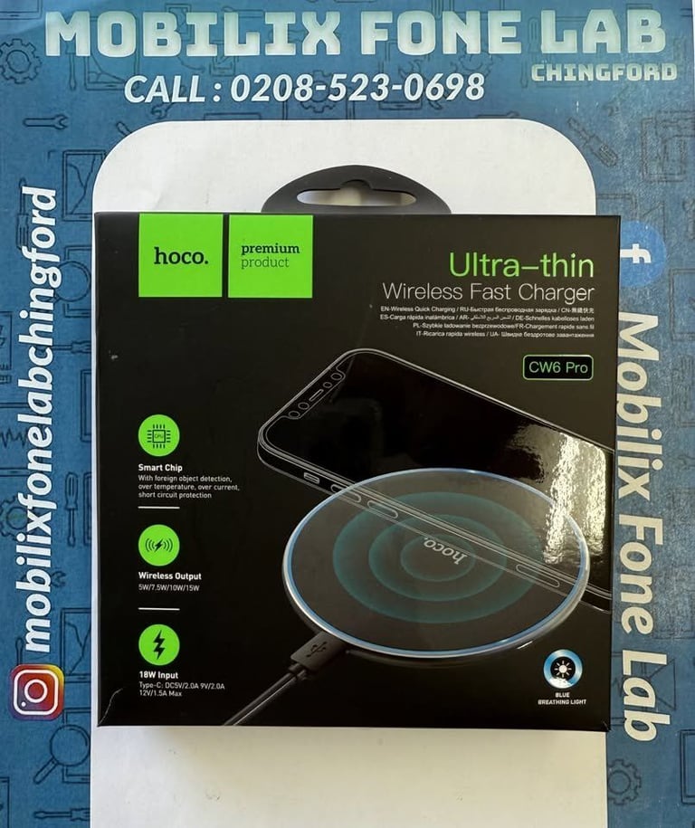Hoco CW6 Pro Wireless Charger High-Quality 15W Magnetic Fast Wireless Charging Pad