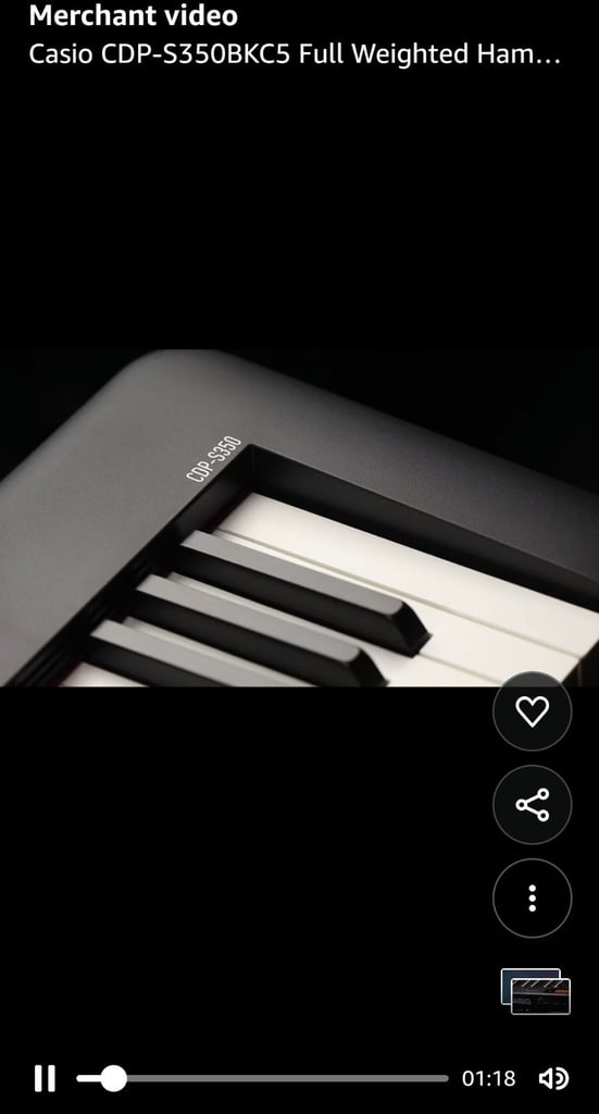 Casio CDP-S350BKC5 full 88 keys weighted hammer action Digital Piano