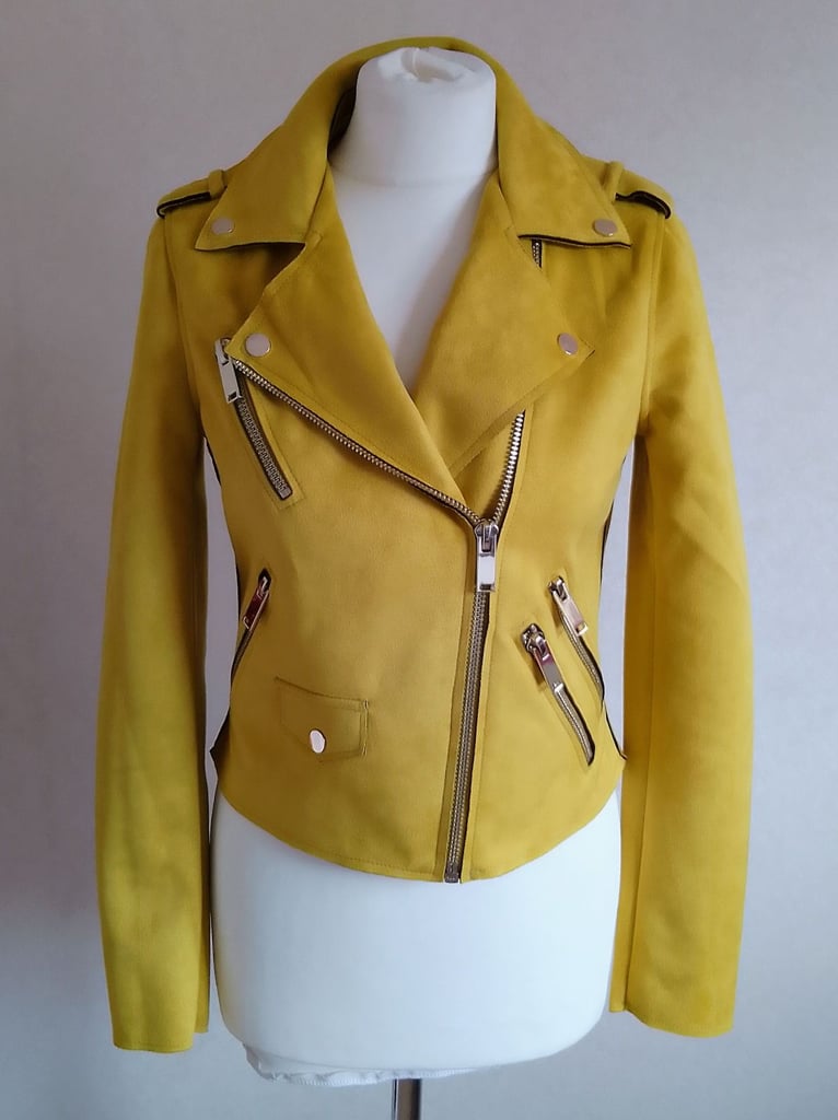 BNWOT. River Island Faux Suede Biker Jacket, size 10 