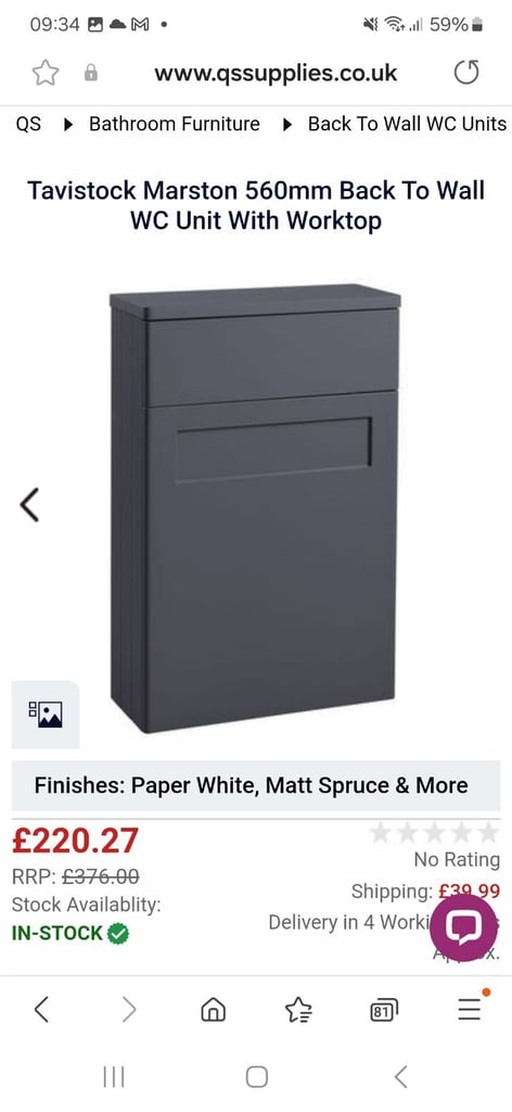 image for Marston Back to Wall WC Unit - new boxed