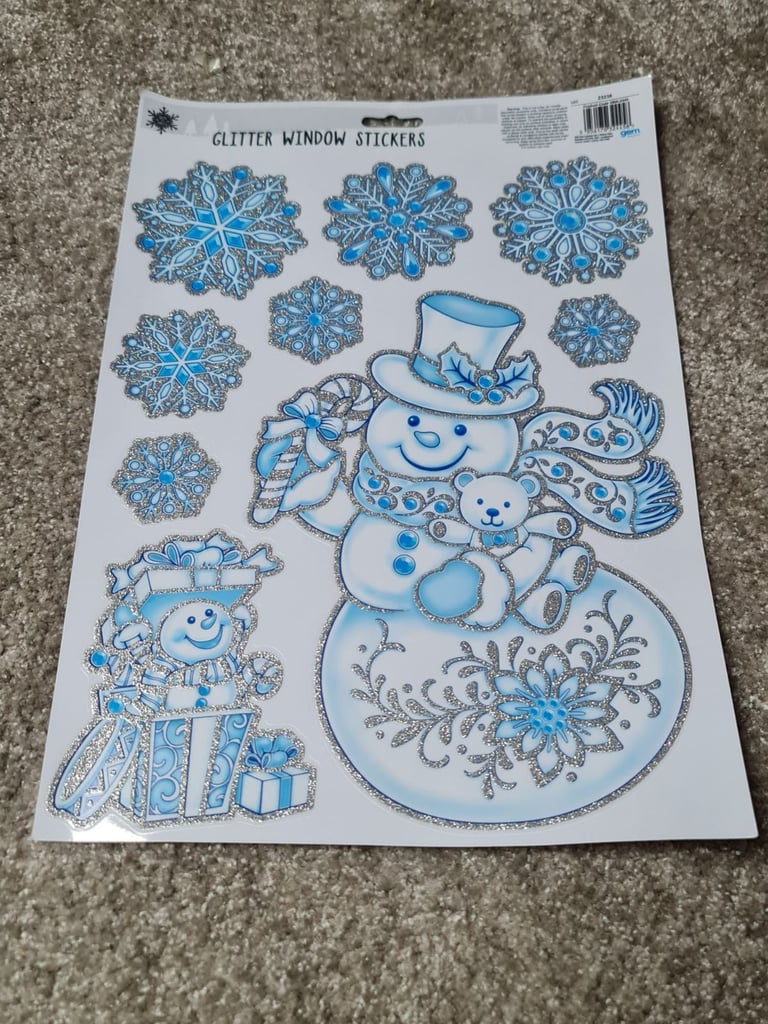 Snowman Window Sticker Sheet