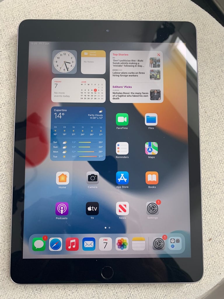 image for Apple Ipad 6 2018 Black 32GB Ios17 Wifi Very Good Condition - FREE new charger - Delivery Avail