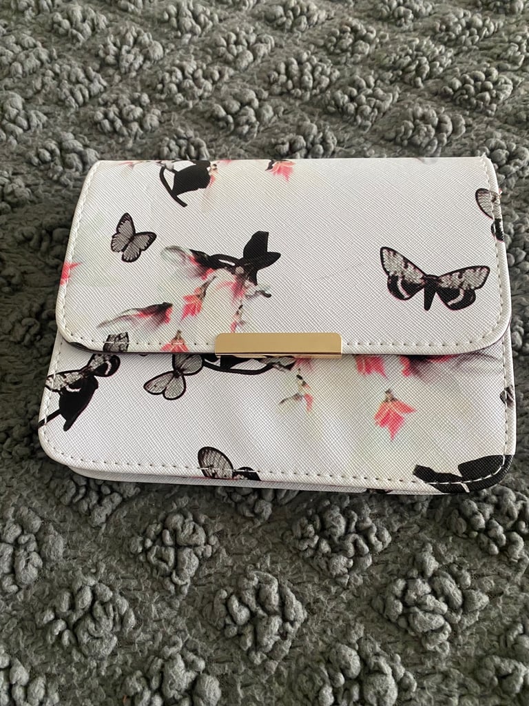 White butterfly handbag new