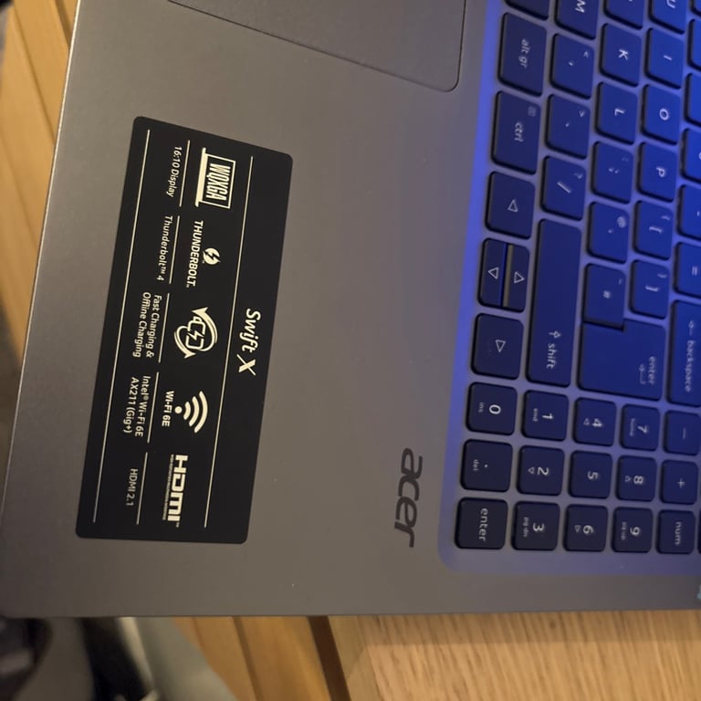 Acer Swift X nearly new.