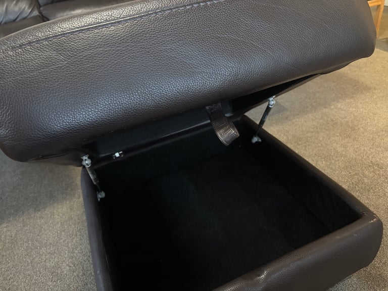 3 Seater Leather Power Recliner Sofa and Footstool Chaise/Corner