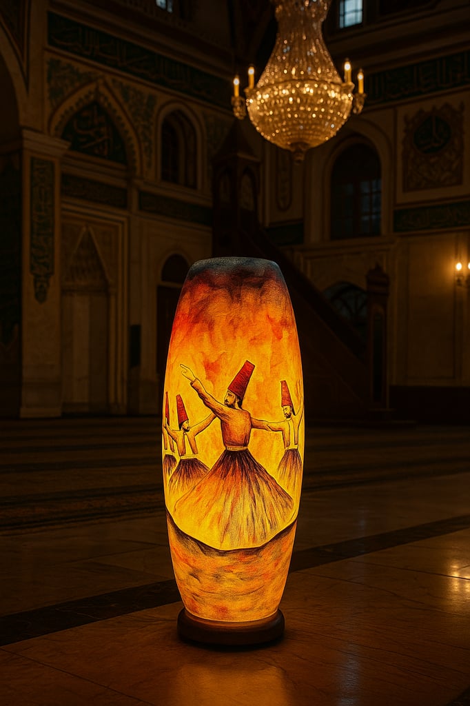 Handicraft Hand Painted Lamp Decorative Arabesque