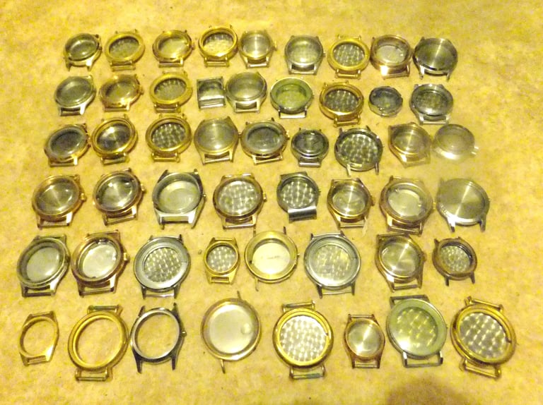 Wristwatch cases, mostly new
