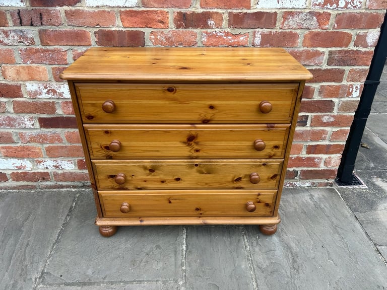 Solid Pine Chest of Drawers - Good Condition 