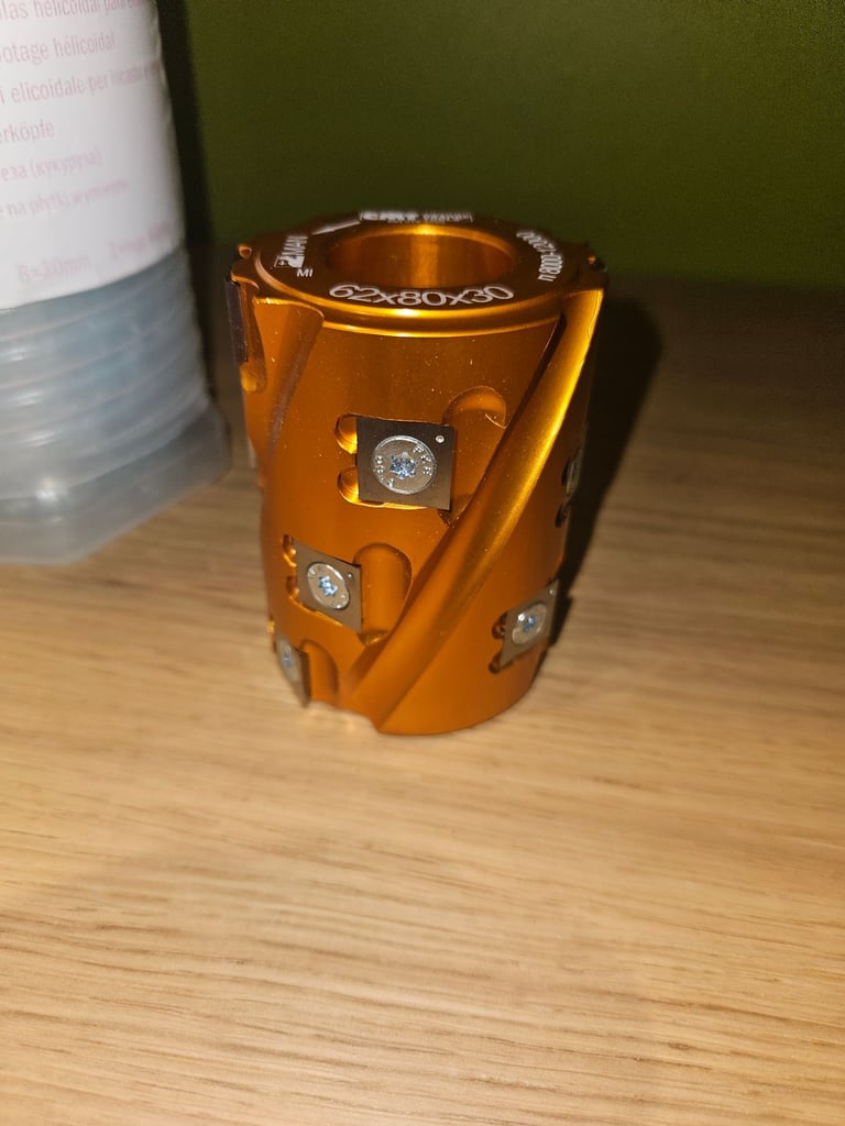 CMT 694.018.30 spiral cutter block spindle moulder  Axminster 62mm dia 80mm height 30mm bore