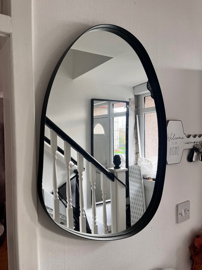 image for Black pebble shaped mirror 